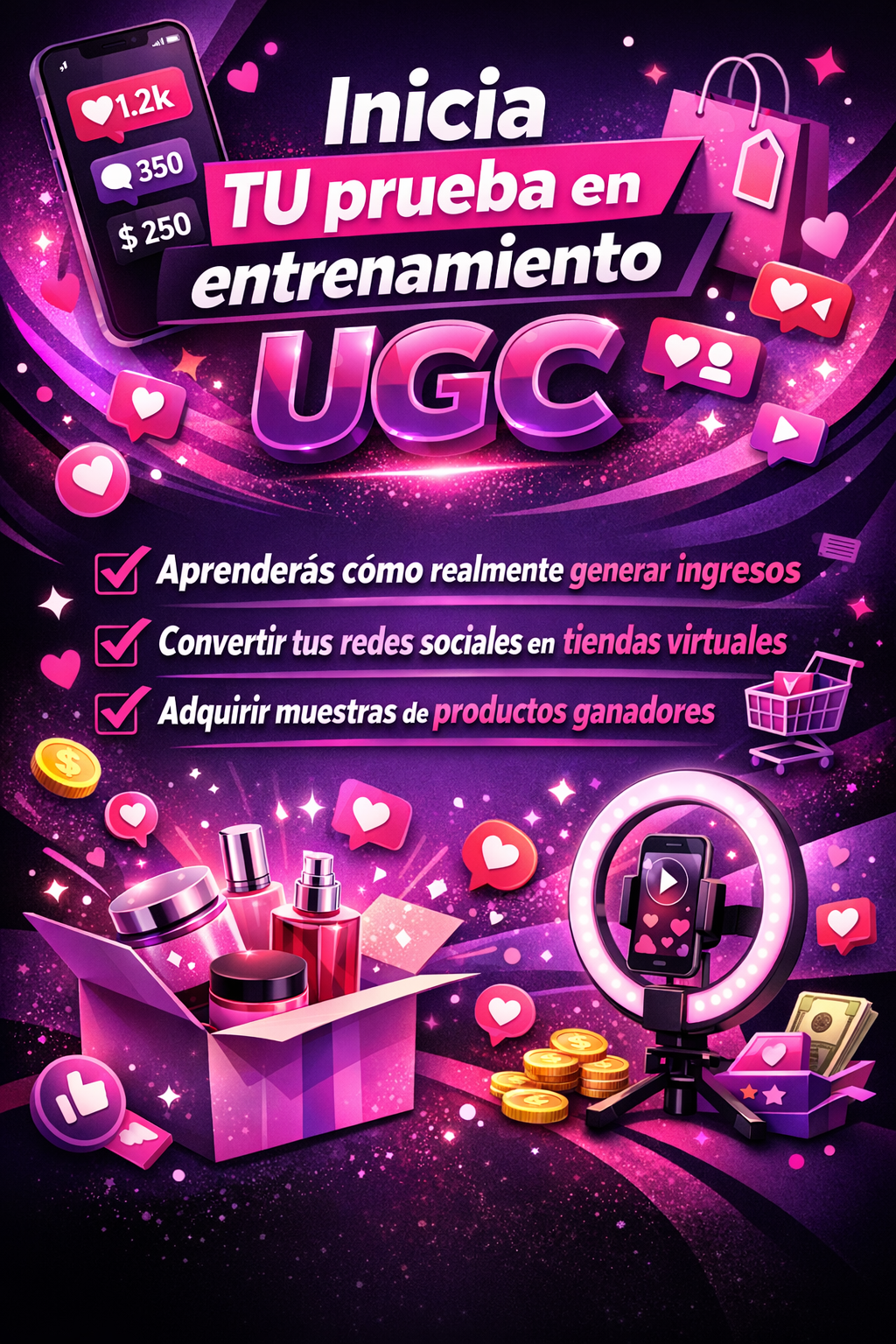 Empieza como Creador(a) UGC – Membresia Mensual $29USD